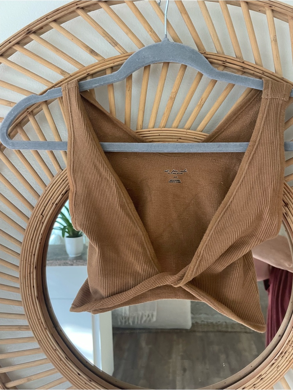 Urban Outfitters Camel Ribbed Twist-Front Tank